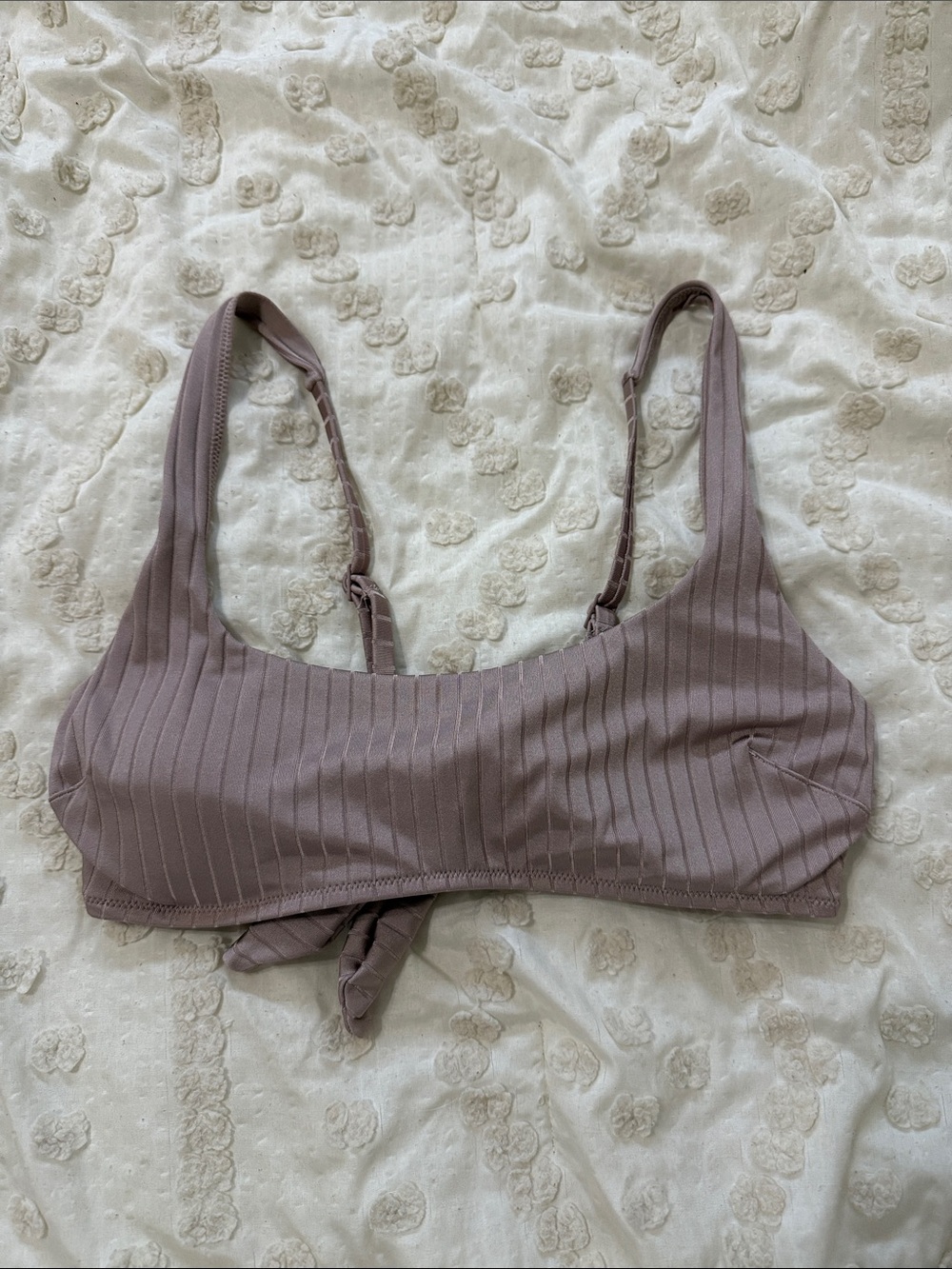 Aerie Women's Ribbed swim Bralette in Mauve - Comfortable Everyday Support mediu